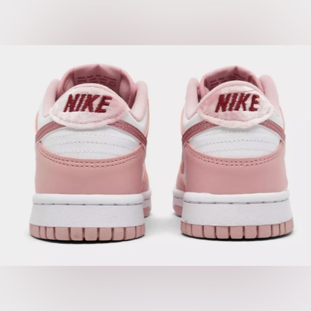 UGC BIG KIDS' NIKE DUNK LOW SNEAKERS Pink Glaze/White/Pomegranate Sz 4Y - Picture 4 of 11